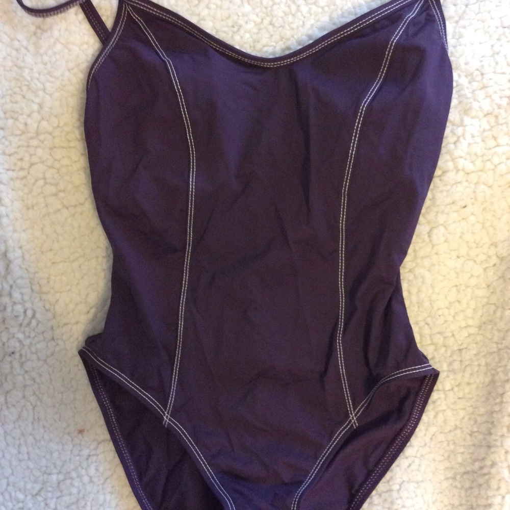 Anne Cole one piece purple swimsuit size 10